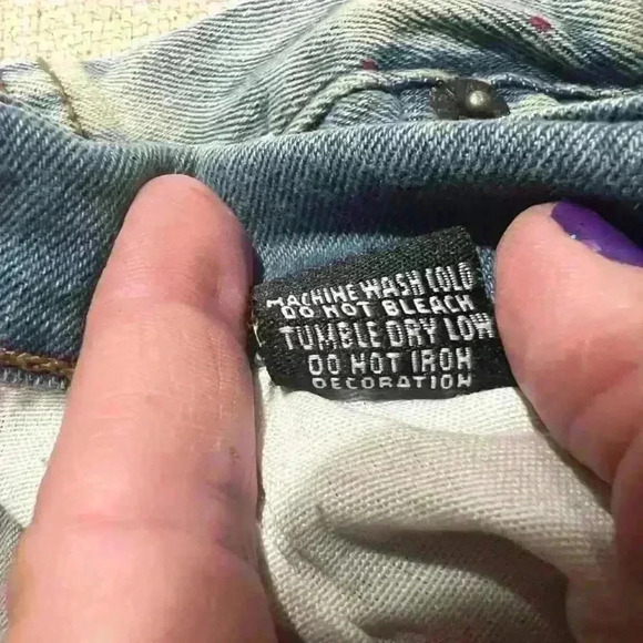 Another Hype Piece (AHP) Mens Jeans Sz 36x32 Skinny Fit Distressed Grunge B0059 - Picture 11 of 13